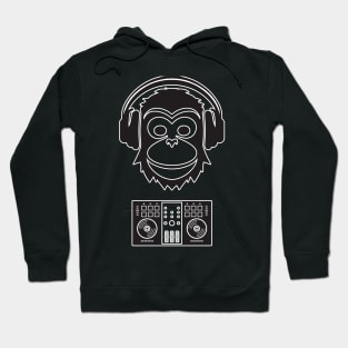 black and white smart dj monkey Hoodie